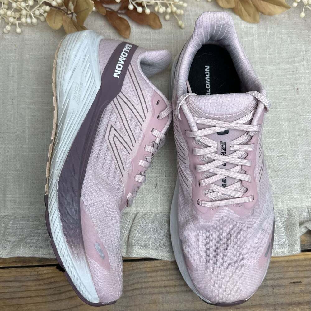 Salomon Aero Blaze Running Shoes, Pink and White, Women's Size 9